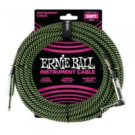 Ernie Ball 6077 Black/Green 3m Instrument Cable